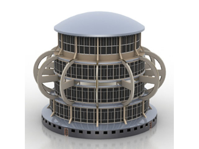 Creative round palace pavilion 3D model download